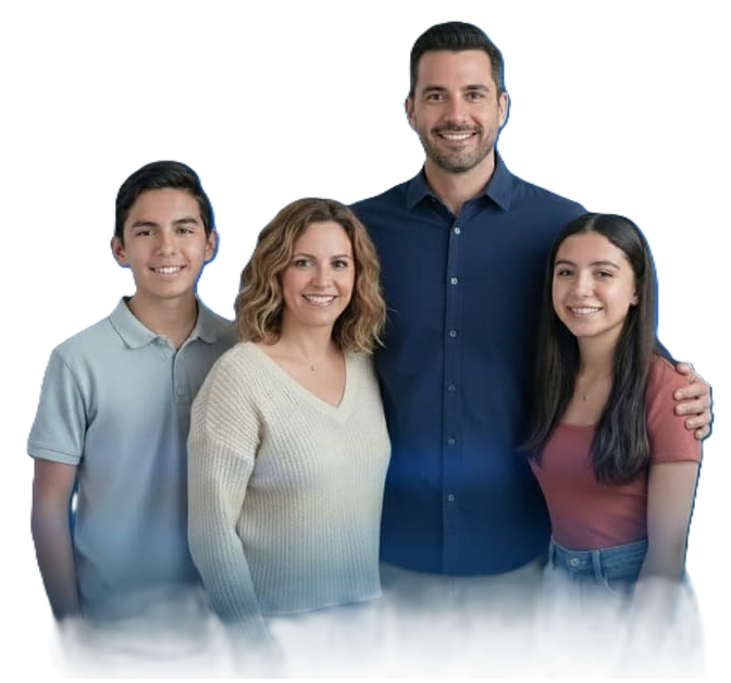 Padre e hijo estudiando juntos en la plataforma Matytec-X